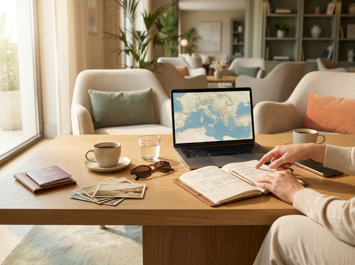 Travel planning and destination guidance visual